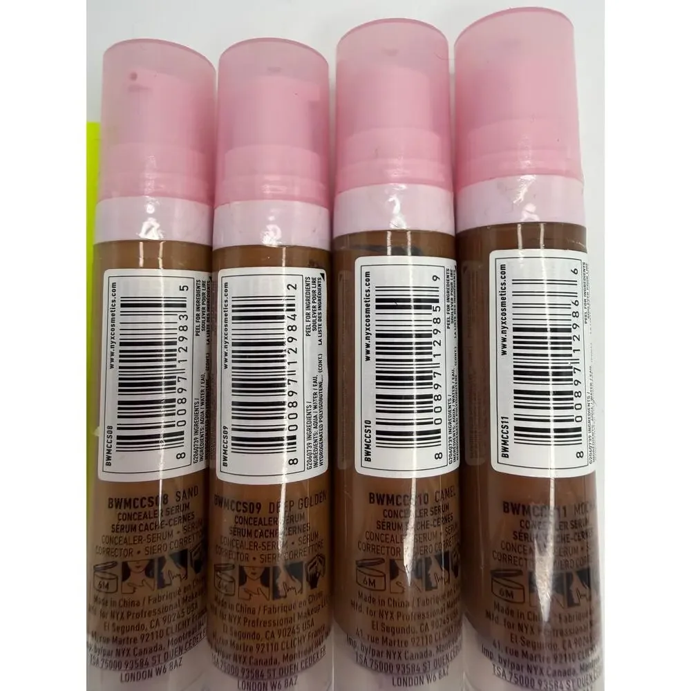 NYX Bare With Me Concealer Serum Lot 4 Sand Deep Golden Camel Mocha 0.32oz